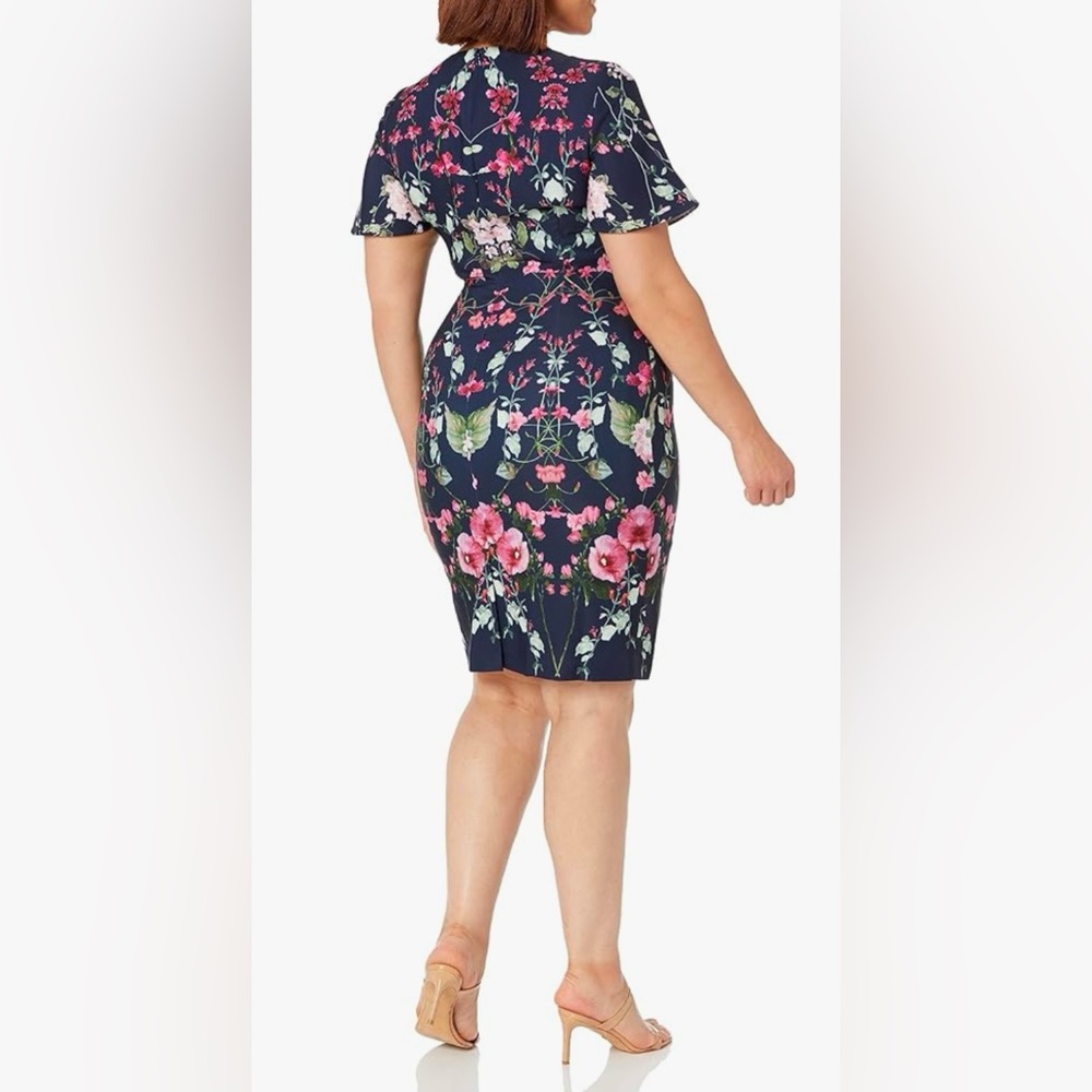 Adrianna Papell - Short Sleeve Knee Length Casual Dress Sz 16W - Picture 2 of 12